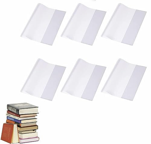 Buchumschläge,Heftumschläge Transparent Klarsicht,Buchumschläge für Workbooks,Buchumschlag, Transparenter Buchumschlag,Wasserdichte BuchhüLle, für Das Home Office Der Schule,6 Stück
