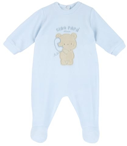 Chicco Tutina Con Apertura Patello, In Ciniglia, Pigiama Bimbo 0-24, Azzurro (2) 1M, 0 mesi