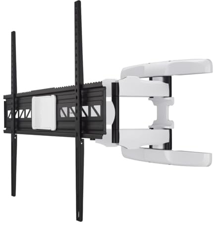 Hama TV Wandhalterung schwenkbar, neigbar, ausziehbar, 46-90 Zoll, bis 75kg | TV Wandhalterung schwarz-weiß, VESA 300x100 bis VESA 800x600, Kabelmanager, mit fischer-Dübeln & Bohrschablone