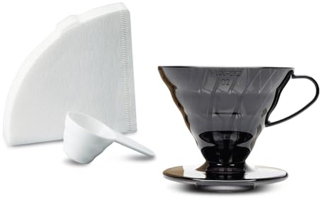 Hario VD-02-TB-EU Kaffeebrüher, Filterpapier, Schaufel, V60, Kunststoff