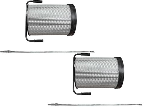 vhbw 2x Feinstaub-Filterpatrone kompatibel mit HBM Absauganlage 100 Absauganlage für Holzbearbeitungsmaschine - Mit Reinigungsbürste
