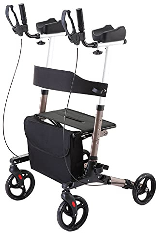 Unterarm-Rollator, Stand-Up-Rollator, hohes Rollen für Senioren, faltbarer Rollator mit höhenverstellbaren Griffen für Menschen mit eingeschränkter Mobilität, Senioren und Erwachsene