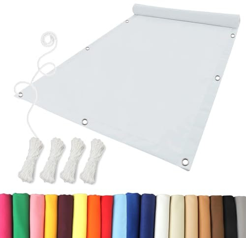 Vela Ombreggiante Impermeabile 4 x 6 m Rete Antivento, Rete Ombreggiante PES Protección Rayos UV Tenda Parasole Esterno Per Piante Di Fiori Da Giardino, Bianco