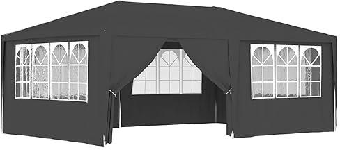 Homgoday Professionelles Partyzelt mit grauen Wänden, 90 g/m², 4 x 6 m, Pavillon für den Außenbereich, Pergolen, Festzelte für den Außenbereich, Garten, Terrasse