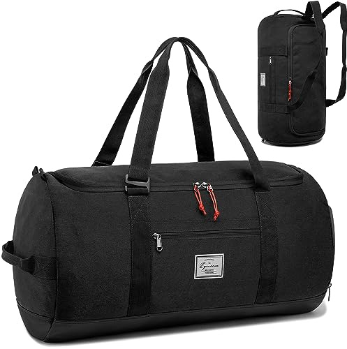 TAIHOYIN Borsone Palestra Uomo Donna Grande 60 Litri Borsa Sportiva Viaggio con Porta Scarpe da Sport, Fitness, Piscina, Campeggio, Viaggi, Nero