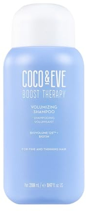 Coco & Eve Boost Therapy Hair Volumising Shampoo with Biotin, Panthenol to Target Thinning, Enhance Volume and Density. Strengthening, Thickening Shampoo for Fuller, Healthier Hair (280ml)