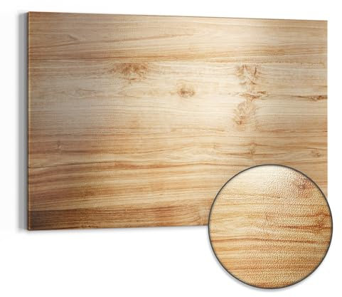 DEQORI Metall Magnettafel | 90x60 cm cm groß | Motiv Holzstruktur detailliert | Whiteboard für alle Magnete | Magnetboard Wand-Tafel für Küche & Büro | Design Magnetwand Pinnwand magnetisch