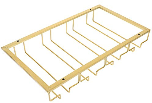 Cabilock Portabicchieri Da Vino Sospeso in Dorato Slot Robusto e Facile Da Installare Organizer Sottopensile Capovolto Per Cucina Bar Hotel e Ktv