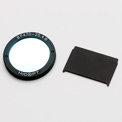 MidOpt Blue Bandpass Filter for Machine Vision, BP Series, Broad Bandwidth, Range: 425-495nm, BP470-25.4 C-Mount, Fits C-Mount Cameras