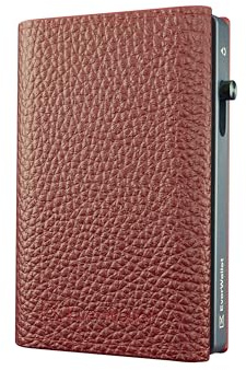 EverWallet Portafoglio Uomo Slim in Pelle Vera e Alluminio - Made in Italy - Porta Carte di credito Smart Compatto, Meccanismo Espulsione, Blocco RFID – Minimalista e Sottile (Marrone)