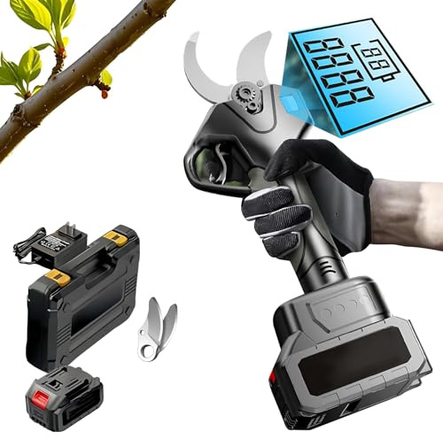 CIELOBLOEN Sécateur Électrique Pro 40mm avec Batterie 4.0Ah et Cisaille de Jardin - Écran LCD, Contrôle Digital, Lames pour Arbres Fruitiers, Rosiers et Fermes Professionnelles 1battery