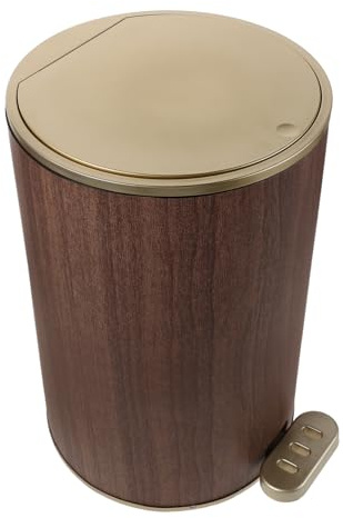 Happyyami Cubo de Basura Redondo de Plástico con Tapa Doble, 12 L, para Cocina y Baño