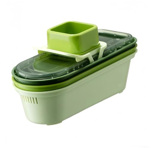 Affettaverdure da cucina, tritaverdure con 3 cestini, per tagliare verdure e verdure a julienne, per cipolle, aglio, carote, patate, pomodori