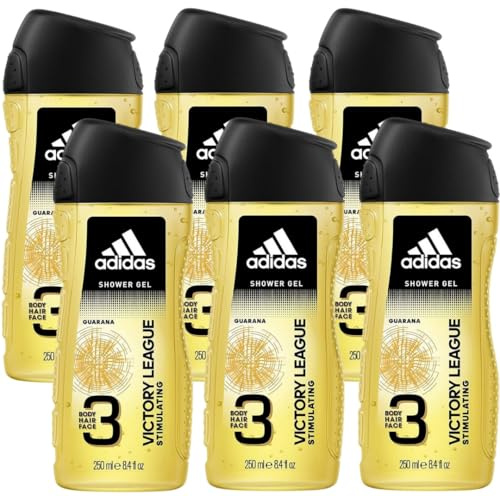 6er Pack - Adidas Men Duschgel 3in1 (Körper,Haare,Gesicht) - Victory League - 250ml