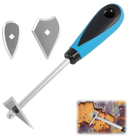 225mm Paint Scraper Tool, Shave Hook Paint Scraper Stainless Steel with Replacement Blades (Triangle + Combination + Heart) for Wood Metal Window Frame Door Varnish Removal Home Renovation Restoration