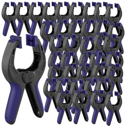 AGT rutschfeste Klemmzwingen: 40er-Set Klemmzwingen, 14 kg Klemmkraft, 8 cm Spannweite (Klemmzwinge Metall, Holzleim Zwinge)