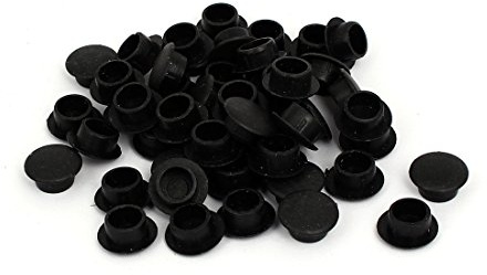 sourcing map 50Stück Schwarz 10mm Loch Dmr. Bohrloch Abdeckkappen Abdeckknöpfe Bohrlochkappen DE de