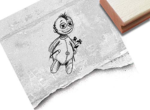 Stempel Motivstempel Voodoo-Puppe, Soft-Rocker Punk - Kinderstempel Halloween Geschenk für Kinder Basteln Kunst Fasching Party-Deko- zAcheR-fineT