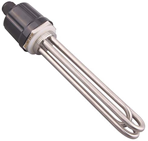 DERNORD 220V 3000W 1-1/4 Inch Heating Element 3U Type Electrical Brewing Water Heater BSP Thread Stainless Steel Flange