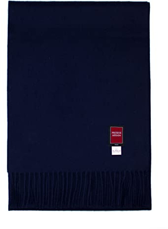 PREMIUMARMADA Purer Wollschal aus 100% Wolle Alpaka, eleganter Winterschal, Wollschal aus feiner 100% Alpaka Wolle, weich, warm, pures elegantes Naturhaar unisex, natur (blau navy)