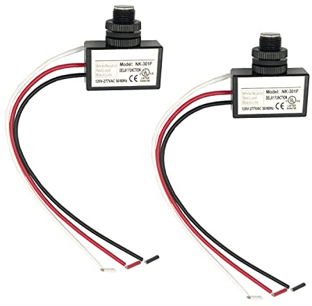 FainWan 2Pcs AC 120-277V Photoelectric Switch Dusk to Dawn Button Flush Mount Photo Control Eye Switch Light Photocell Sensor