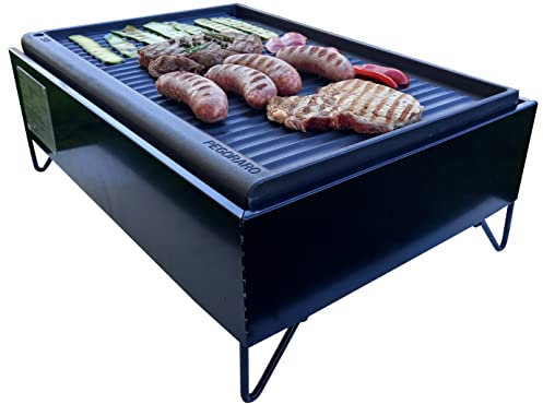 Barbecue a gas da appoggio nero, 60x38 cm