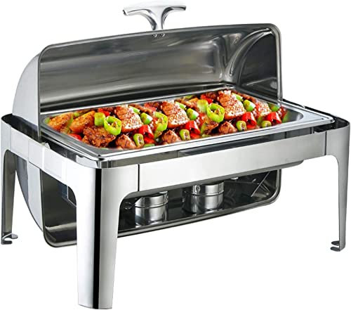 UZOURI Rectangle Chafing Dish Set, 9L Chafing Dish Set Food Warmer Buffet, Stainless Steel Chafing Dish Sets, for Buffet Catering Kitchen Party