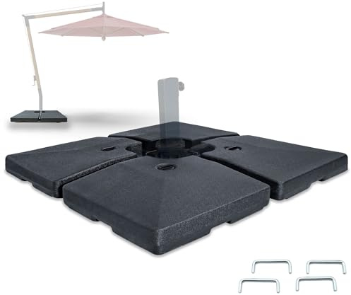 osoltus 4 x Einlegeplatten Ampelschirm Kreuzfuß befüllbar 92kg