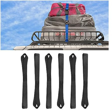 JNNJ 6 Stück Soft Loops Zurrgurte, Gurtschlaufen Motorradtransport Zurrschlaufe, Gurte für Sicheres und Sicheres Trailering von Motorrad Dirtbike ATV UTV(Schwarz)