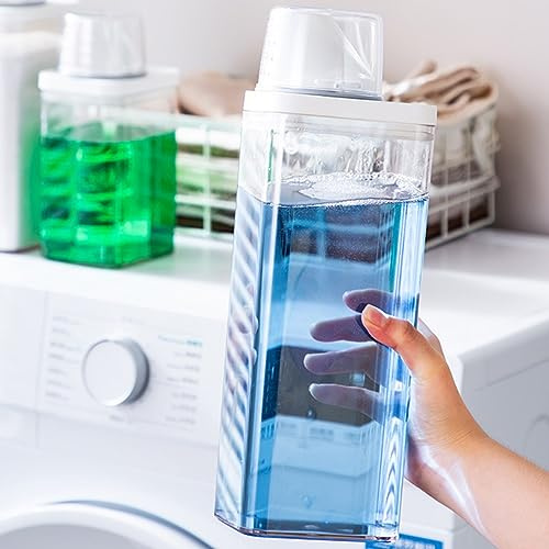 Contenedor de detergente para lavandería, dispensador de jabón líquido para lavandería, dispensador de suavizante de tela, contenedor de polvo de lavandería de plástico para alimentos de mascotas,