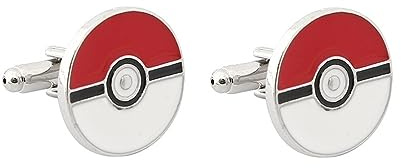 GAUEIOUR Boutons de manchette Elf Ball - Rouge - Dessin animé - Rétro - Homme - 2 cm