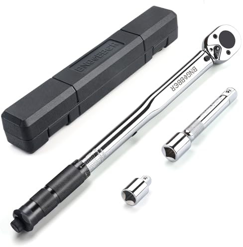 BINGCOBBER 1/2 Jeu de clés dynamométriques à couple 28-210NM avec adaptateur et extension pour voiture et moto