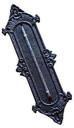 BESPORTBLE Thermomètre Mural en Fonte pour Serrage Intérieur, Instrument de Mesure Précis Noir, Décoration Murale Vintage Jardin, Moniteur de Température Exact, Usage Domestique