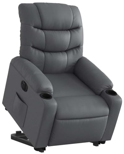 vidaXL Relaxsessel mit Aufstehhilfe Elektrisch Grau Kunstleder