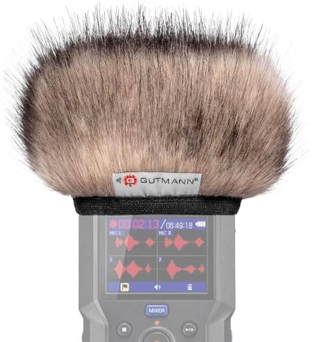 Gutmann Mikrofon Windschutz Fell für Zoom H4essential Premium Edition CAT mit Innenfutter, Outdoor Handgefertigt in Deutschland