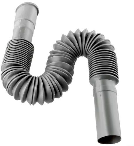 QOXEZY Tubo di Scarico Flessibile ed Espandibile, Tubo Angolare in Plastica, Prolunga per Cucina, Bagno, Lavandino