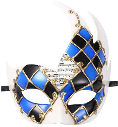 Oidea Retro Masquerade Mask for Men: Vintage Venetian Mardi Gras Mask Halloween Concert Costume Prom Party Half Face Mask