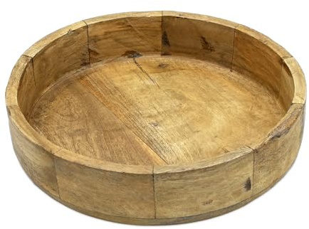 Spetebo Mango Schale rund lebensmittelecht - Ø 26 cm - Holz Obst Schüssel natur - Dekoschale Servierschale Kerzenschale Obstschale