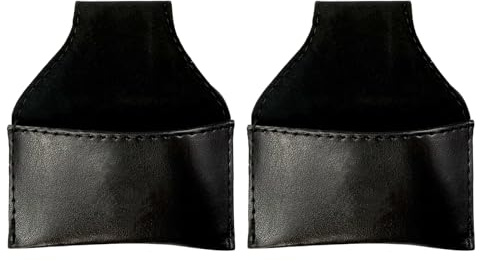 Flylin 2Pcs Billiard Chalk Bag, Portable Snooker Billiards Chalk Holder Pouch, PU Leather Chalk Pouch for Billiard Bag Accessory Eight Ball Nine Ball Snooker (Black)