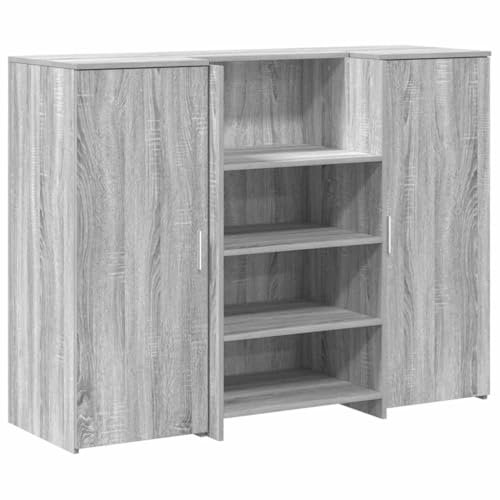 vidaXL Empfangstheke Grau Sonoma 135x50x103,5 cm Holzwerkstoff, Empfangstresen, Salon Empfangstheke, Kassentheke, Empfangstisch, Büro Empfangstheke