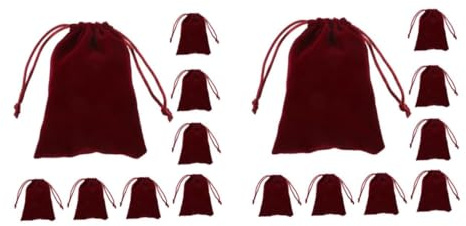 COLLBATH 2 Sets 9x12 Cm Rot Organza Beutel Wimpern Design Kordelzug Beutel Für Hochzeit Süßigkeiten Schmuck 10 Stück * 2