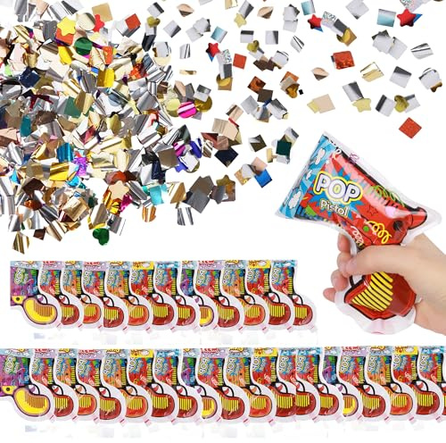 Moorle 30 Stück Party Popper Konfettikanone, Party Confetti Kanone Konfetti Set, Papier Konfettibombe Pistolen Konfetti Pistole für Geburtstage Hochzeit Party