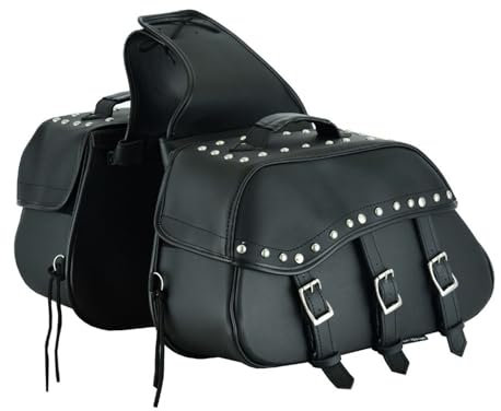 Vaster Moto Motorrad Satteltaschen Motorradausrüstung Aufbewahrungsorganisator, Sitztasche, Reisewerkzeugtasche aus echtem Leder, Motorradausrüstungsbox (Schwarz)