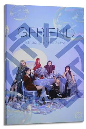 GFRIEND - Stampa artistica su tela con copertina dell'album e autografata, motivo: pop hip hop, cantante rap e star, decorazione artistica da parete per dormitorio