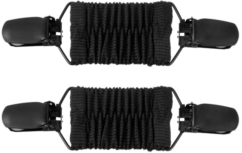 2Pcs Dress Clips Back Cinch, Elastic Waist Cincher Clip for Tightening Clothes, Adjustable Collar Clips for Shawls, Cardigan, Shirt, Sweaters (Black)