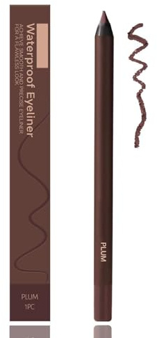 Sharpenable Eye Pencil, 24hr Waterproof Smudge Proof No Fading Smooth Easy To Color Long Lasting Gel Eyeliner, Perfect Eye Liner for Women and Everyday Makeup (PLUM)