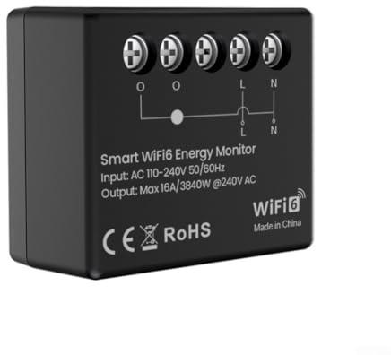 Moniteur d'alimentation WiFi 6 pour Tuya, statistiques de consommation en temps réel 16 A, alertes de suivi du système de déconnexion sur batterie