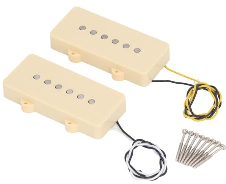 Eujgoov Alnico 5 Clear Sound Ensemble de Micros à Bobine Unique Artisanat de qualité Supérieure Ton Brillant avec Aimants Alnico 5 Compatible pour Diverses Guitares électriques