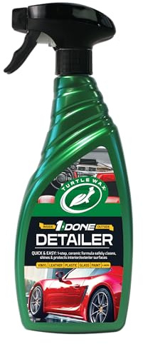 Turtle Wax 1 & Done Interior & Exterior Car Detailer, All-In-One Solution Quickly Cleans Car Paint, Plastic, Glass, Wheels & More, Inside & Out Application, Boosts Shine, UV Protection, 750ml