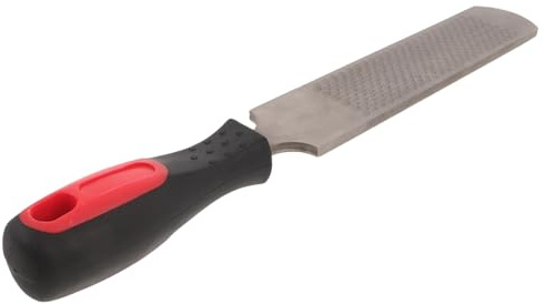 NUOBESTY Escofina para Cascos de Acero al Carbono de 8 Pulgadas Doble Cara Gruesa y Fina, Mango Ergonómico Antideslizante, Escofina para Pezuñas de Vacas, Cabras y Caballos, Herramienta